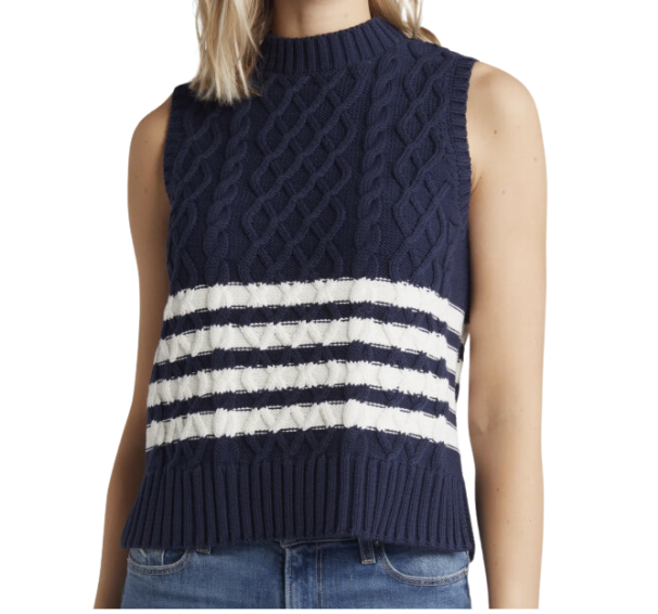 Cable Knit Pima Cotton Sweater Vest